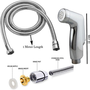 BathEstore Health Faucet Shower Toilet Jet Spray with 1Mtr SS Flexible Hose, Joystick Gun Faucet ...