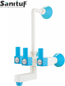 Sanituf Rg Wall Mixer With L Bend Hot Cold Suitable Regal Series Plastic Wall Mixer