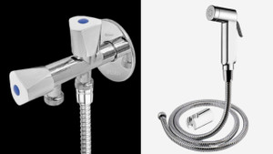 Bizaar Jharna 2 in 1 Angle Cock Bib Tap Brass Disc Fitting for Bathroom/ Kitchen/Toilet Health ...