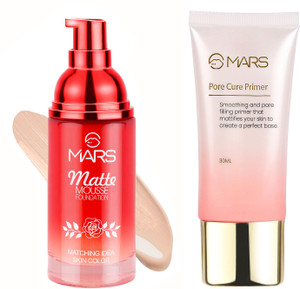 Mars Matte Mousse Foundation Nude Beige With Long Lasting Prime Primer Ml Price In India