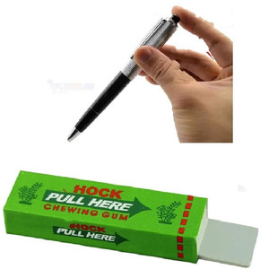 ZODZE Electric Shock Pen and Chewing Gum Shocking Gags Fun Combo, Prank