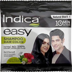 Indica Easy Do It Yourself Minutes Hair Color Shampoo Natural Black