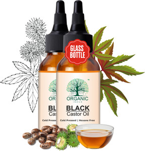Organic Indus Black Castor Oil for Hair Growth, Skin, Brow & Eyelash