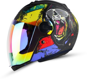 Steelbird Sba Monkey Isi Certified Full Face Photochromic Graphic Helmet For Men Motorbike