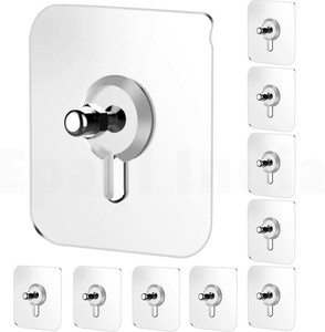 10-Pack Self-Adhesive Picture Frame Hooks – No-Drill, Heavy Duty, Waterproof, Holds Up To 20kg, Clear Acrylic For Walls, Tile, Glass