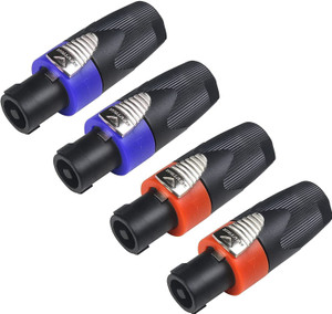 PNGKNYOCN Connecteur Speakon NL4FC 4 Pôles (Lot De 2) – Mâle + Femelle | Adaptateur Audio Twist Lock Pour Enceintes Pro, Compatible Neutrik