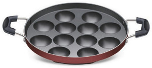 Padella Paniyarakkal Antiaderente 12 Cavità Con Coperchio In Acciaio Inox - Per Appam, Paniyaram, Paddu E Poffertjes (Nero) - 5