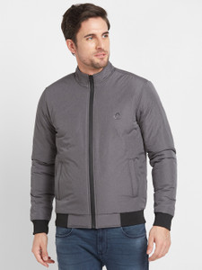 Grey Regular Fit Long Sleeves Men's Jacket by Being Human Clothing