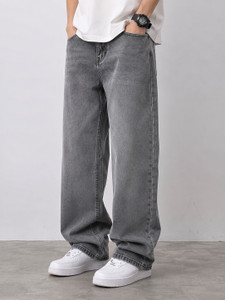 Shopsy Pahiraav Loose Fit Men Grey Jeans - Image 1