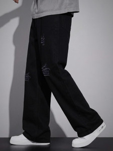 Shopsy KAZAMAJEANS Men Black Straight Fit Jeans - Image 1