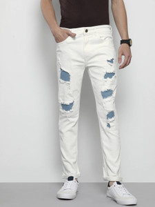 Damage top jeans white