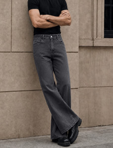 MOTREX Boot-Leg Men Dark Grey Jeans - Buy MOTREX Boot-Leg Men Dark Grey Jeans Online at Best Prices in India | Shopsy.in - Image 1