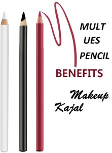 SEUNG PROFESSIONAL LONG LASTING HOT RED BLACK WHITE PENCIL KAJAL