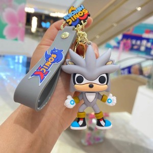 Mubco Sonic Silver the Hedgehog 3D Keychain Strap Charm & Hook PVC