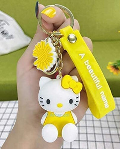 gtrp Hello Kitty Yellow Colour Keychain with Hook & Strap Key