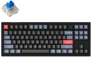 Keychron V Wired Hot Swappable Mechanical Keyboard Carbon Black Body Programmable Knob Wired