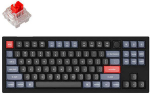 Keychron V Wired Hot Swappable Mechanical Keyboard Carbon Black Body Programmable Knob Wired