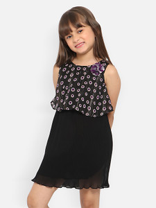 Nautinati Girls Graphic Print Knee Length Dress
