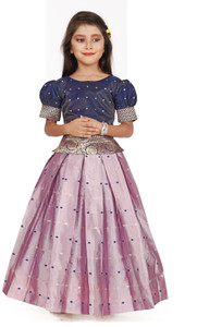 PK HUB Girls Cotton Printed Lehenga Choli Traditional Dress Set - Pink, Size 1-2 Years - View #2