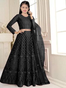 PILUDI Girls Lehenga Choli Ethnic Wear Embroidered Lehenga Choli