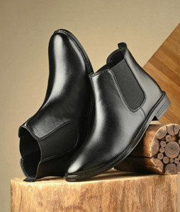 MEGPAR Black Synthetic Leather Chelsea Boots - Image 6