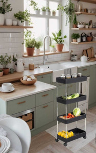 Flipkart Perfect Homes Studio 4-layer Tier Rolling Cart Utility Storage ...