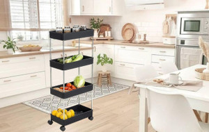 Flipkart Perfect Homes Studio 4-layer Tier Rolling Cart Utility Storage ...