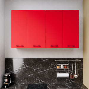 View of Divysa 4 Door Multipurpose Wall Mount Cabinet with Adjustable Shelf for ...