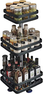 Tarkan Containers Kitchen Rack Steel 3 Tier Rotating Spice Rack 360 ...