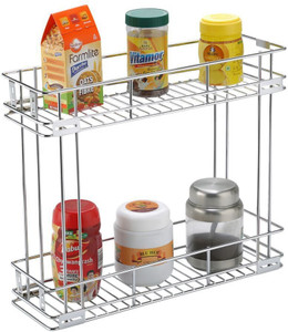 SMART SLIDE Utensil Kitchen Rack Steel 2-Tier Stainless Steel Bottle ...