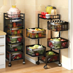 DXDT 5 layer Rotating basket Organizer fruit vegetable trolley|kitchen ...