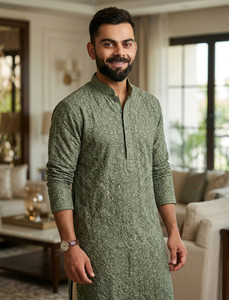 Shopsy TRIGUNA Men Embellished Straight Kurta - Image 1