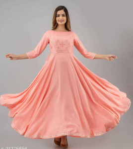 jubah satin princess cut
