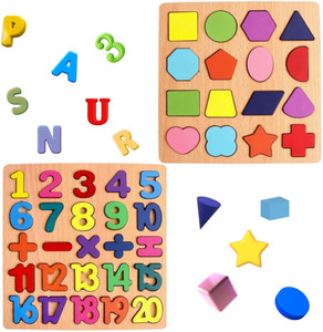 peengh Numbers and Shapes Wooden Puzzle Board Game for Kids l Learning ...