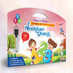 GO WOO Number ACTIVITY Write & Wipe Jumbo Flash Cards (With Pen ...