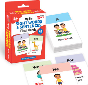 Little Berry SIGHT WORDS & SENTENCES Flash Cards for Kids (32 Cards ...