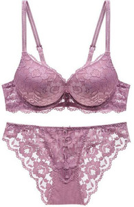 Pronest Designer Lightly Padded Non Wire Push Up Bra Panty For Women Solid Lingerie Set Lingerie
