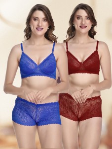 In-Curve Blue::Maroon Lingerie Set - Buy In-Curve Blue::Maroon Lingerie Set  Online at Best Prices in India
