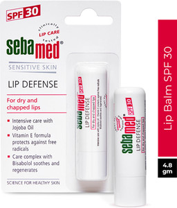 3x Sebamed Lippenpflege-Stick SPF 30 – Mit Vitamin E, Kamille, 4,8 G Pro Stück