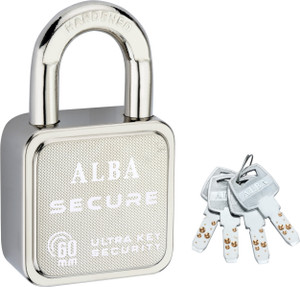ALBA Secure Hi-Tech Padlock with 4 Brass Ultra Keys Rust Proof ...