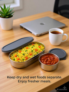 Marco Plast Oval Lunch Box 2 Containers Stainless Steel - Image 6