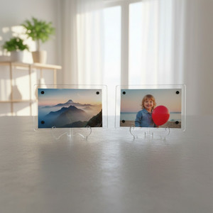 konst Transparent Acrylic Photo Frame with Stand & Magnet set of 2