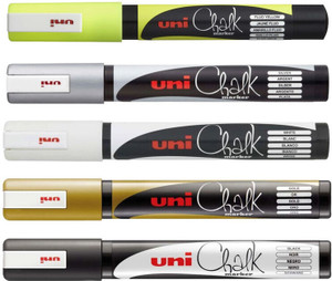 UNI CHALK PWE-5M FL YELLOW MARKER BULLET TIP (1.8-2.5 - View #8