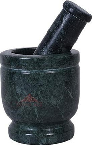 Big Handmade Marble Mortar And Pestle Set – 4x4.5 Inch Grinder, Marmor Krafts, Made In Pakistan