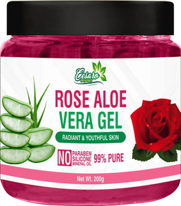 Cesaro Organics 100% Pure Rose Aloe Vera Gel for Beautiful Skin & Hair