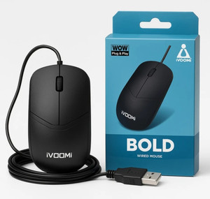 iVoomi Bold Mouse Wired Ambidextrous Optical Mouse - iVoomi