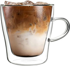 AOTH Glass 2x230l Double Walled Heat Resistant Borosilicate Ugs