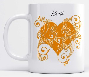 LOROFY Name Kanta Printed Orange Heart Design Ceramic Coffee Mug Price in  India - Buy LOROFY Name Kanta Printed Orange Heart Design Ceramic Coffee  Mug online at 