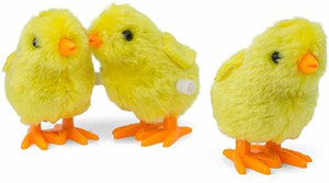 Rooster Yellow Wind Up Jumping Chicken Plush Toy Fun Novelty Toy For Party Favor