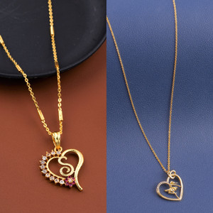 New Stylish Exclusive Heart Shape S Letter Pendant With Necklace